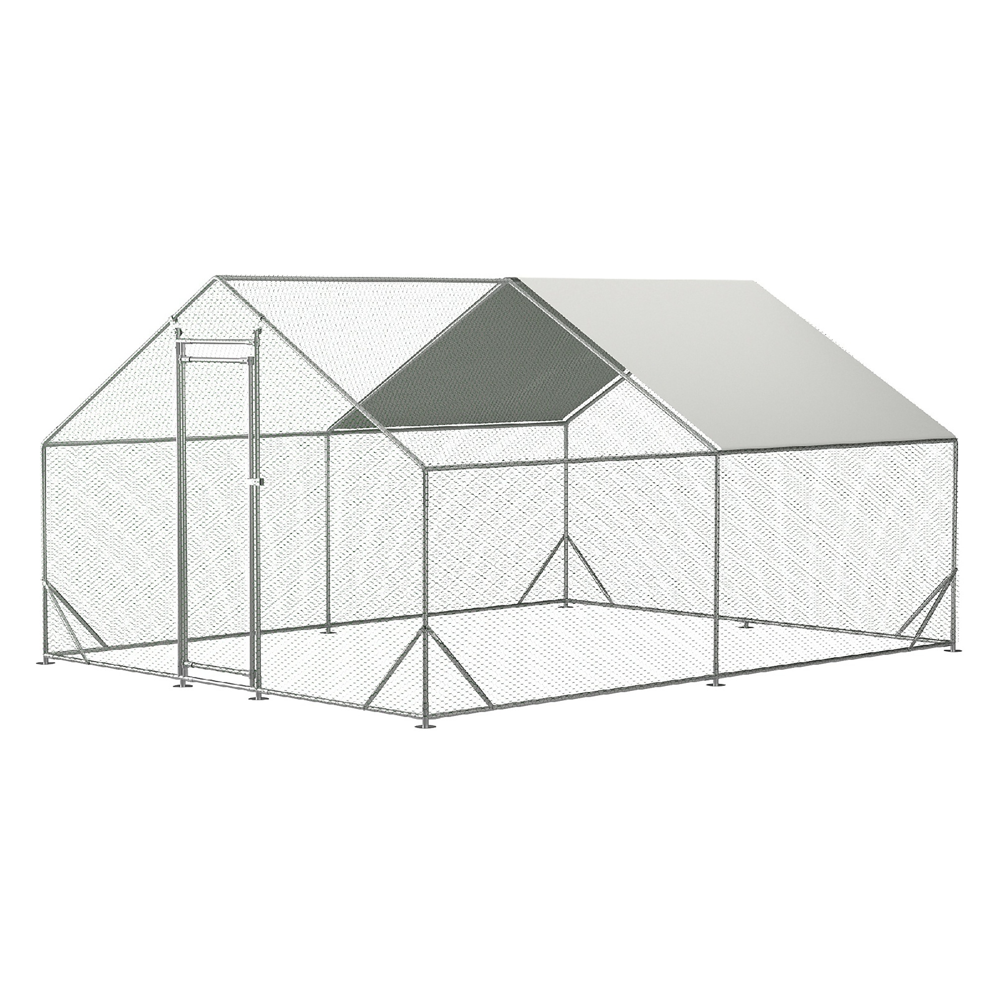 BlackTeck Galvanized Wire Chicken Coop — 10ft. x 13ft. x 6.56ft., Waterproof and Anti-Ultraviolet Cover, Walk-In Chicken Run, Model# N2-184737